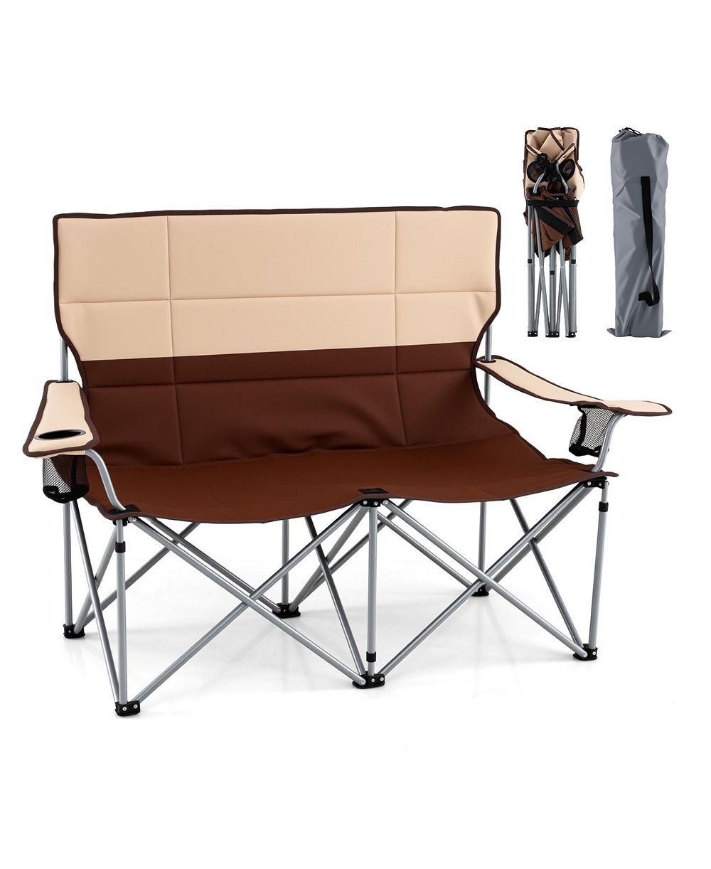 Mecale Double Camping Chair for Two with Cup Holders and Carry Bag, 660-lb Cap