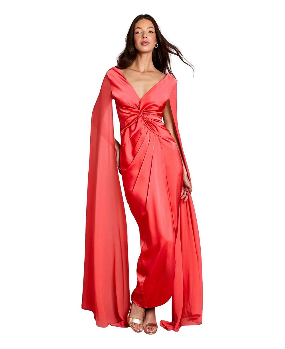 Женское платье Coast Cape Sleeve V-Neck Satin Maxi