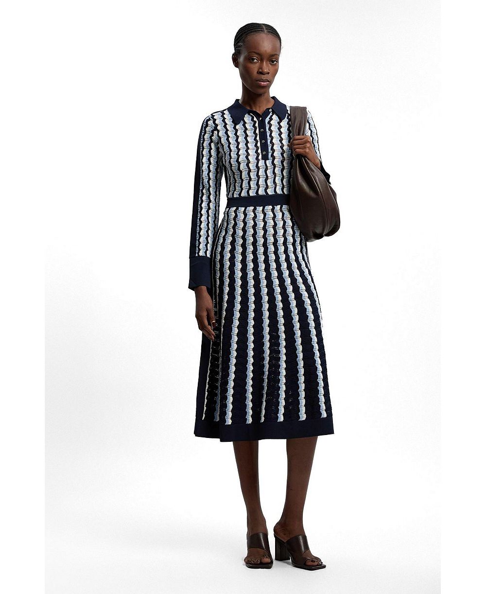 Женское миди-платье Karen Millen Pointelle Collared