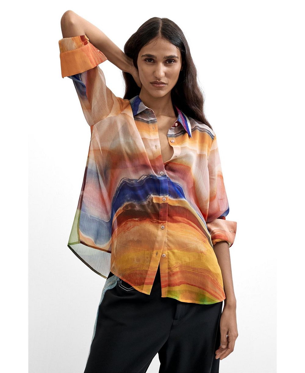 Desigual Women's Printed Long Sleeve Blouse