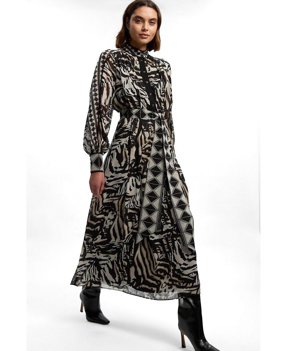 Женское платье макси с анималистичным принтом Karen Millen