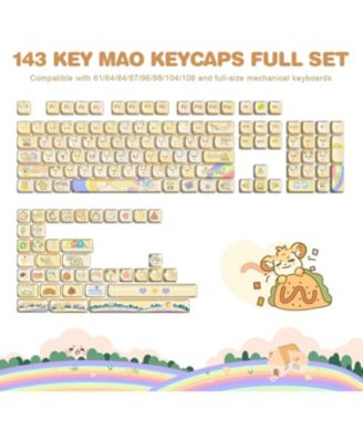 Lamicall набор кейкапов PBT Dye-Sub с рисунком Cute Cat Mao Profile