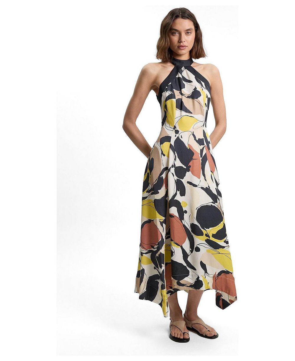 Женское платье макси Karen Millen с абстрактным принтом и бретельками
