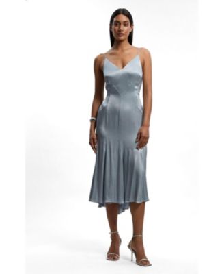 Karen Millen Женское атласное миди-платье на ремешках