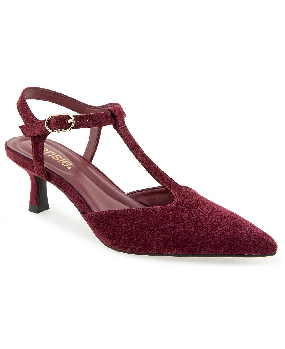 Kensie Women's Odessa Kitten Heel T-Strap Pump
