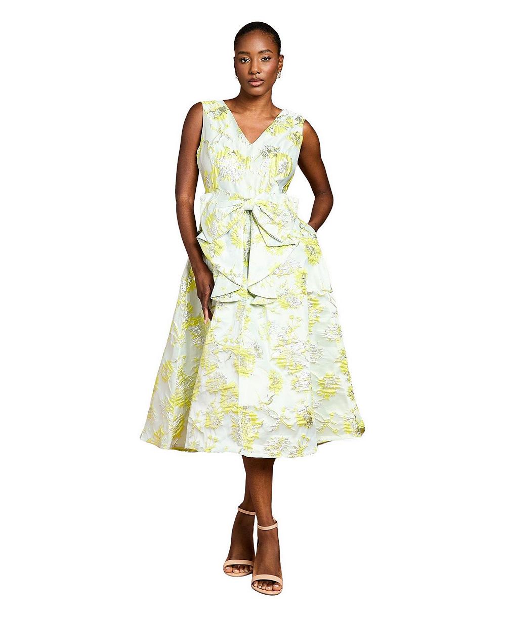 Coast Женское миди-платье Coast V-Neck Bow Jacquard