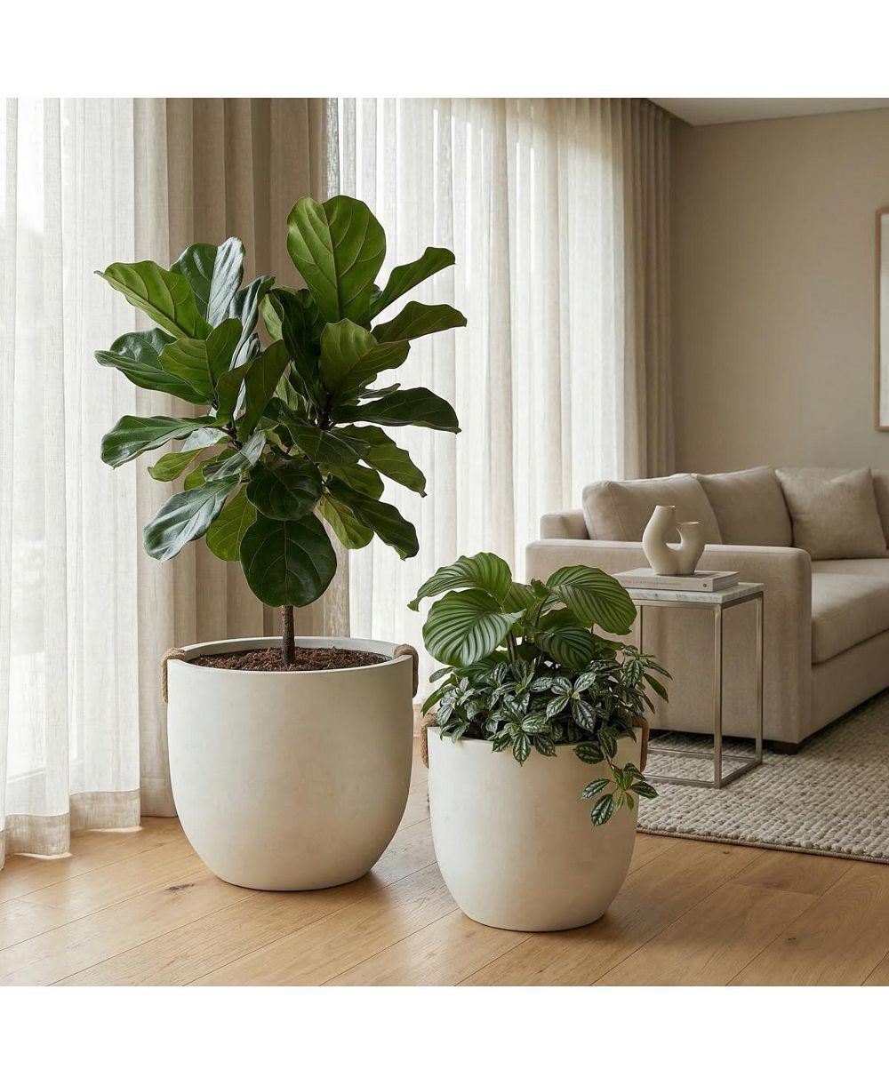 Streamdale Furniture комплект из 2 круглых бетонных кашпо 15'' и 18''