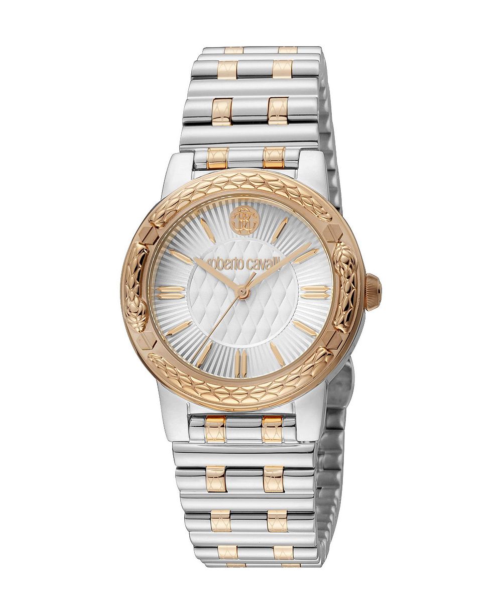 Roberto Cavalli Women Snake Core Quartz Two Tone Stainless Steel Bracelet Watch