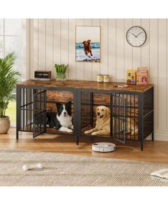 Стол-тумба и ТВ-стойка Streamdale Furniture 80'' Heavy-Duty 2-Door Dog Crate