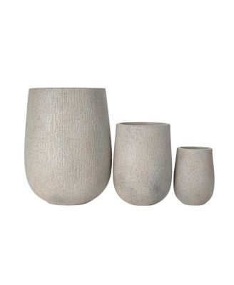 Streamdale Furniture набор из 3 уличных кашпо в форме яйца из MGO с имитацией камня и дренажем