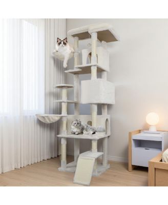 Streamdale Furniture 84'' Cat Tree Tower with Large Condo Scratching Post and Hammock