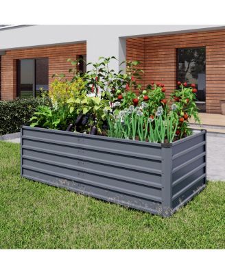Streamdale Furniture прямоугольный приподнятый садовый грядка из оцинкованного металла, 6x3x2ft