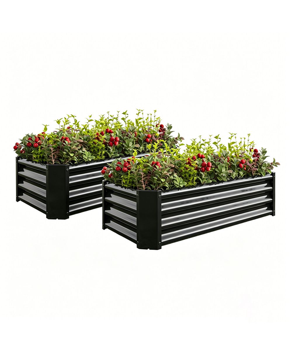 Металлическая приподнятая садовая грядка Streamdale Furniture 2-Pieces 4x2x1ft для цветов и овощей