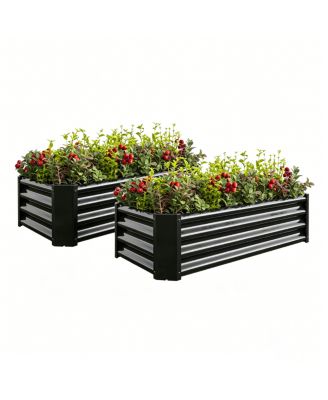 Металлическая приподнятая садовая грядка Streamdale Furniture 2-Pieces 4x2x1ft для цветов и овощей
