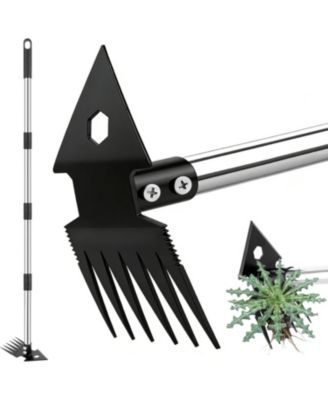 XDOVET 2-in-1 Weed Puller Dual-head Garden Hoe Weeder Long Handle Manganese Steel