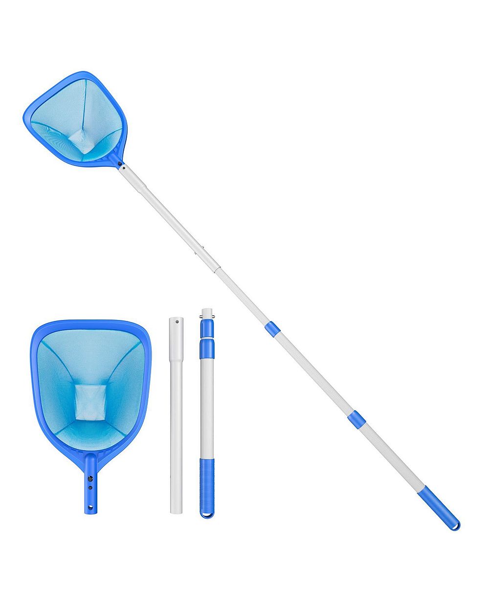 XDOVET Pool Skimmer Net Leaf Rake Adjustable Pole