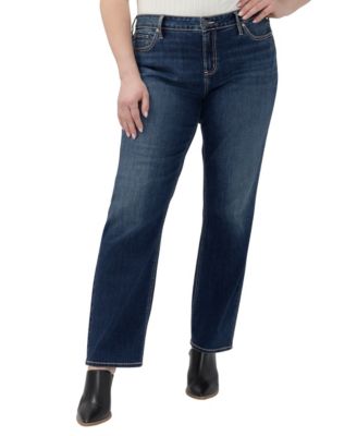 Прямые джинсы Silver Jeans Co. Elyse комфортной посадки плюс-сайз