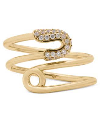 kate spade new york Cubic Zirconia Safety Pin Ring