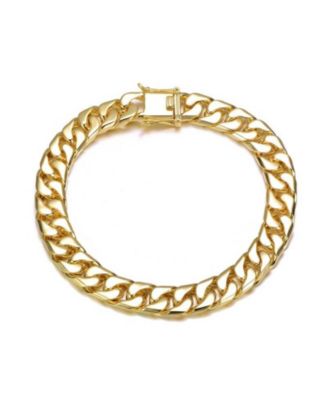 Rachel Glauber Timeless Men's 14K Gold Plated Curb Link Chain Bracelet