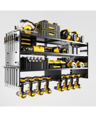 XDOVET Power Tool Organizer Wall Mount Drill Holder Metal Rack Garage Workshop Storage