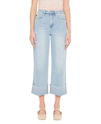 KanCan Women's Sully 90's Crop Wide-Leg Jeans