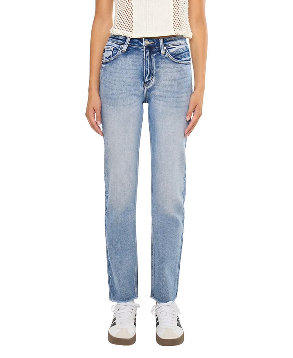 KanCan Women's Sadie High Rise Straight Jeans