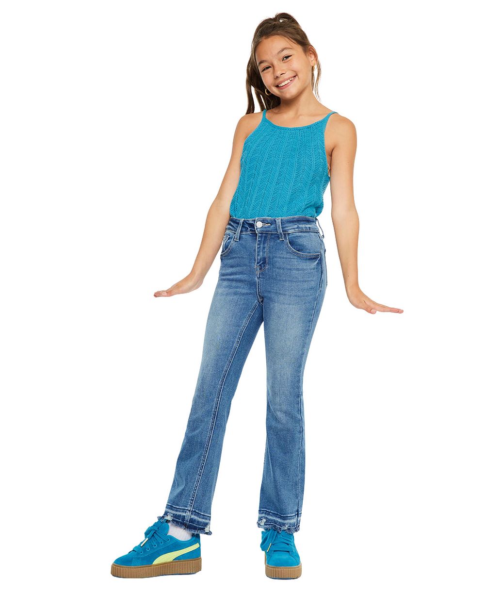 KanCan Big Girls Bibi High Rise Crop Bootcut Jeans