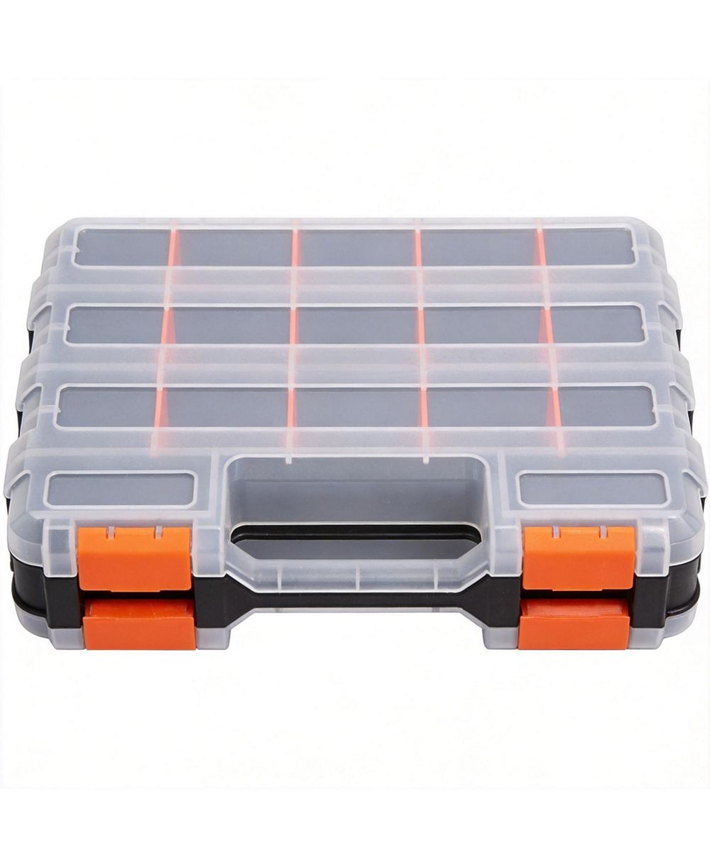 XDOVET Double Side Hardware Organizer Removable Dividers Small Parts Storage Box