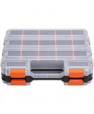 XDOVET Double Side Hardware Organizer Removable Dividers Small Parts Storage Box
