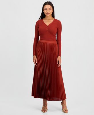 Elie Tahari Women's Rowyn High-Waisted Pleated Midi Skirt