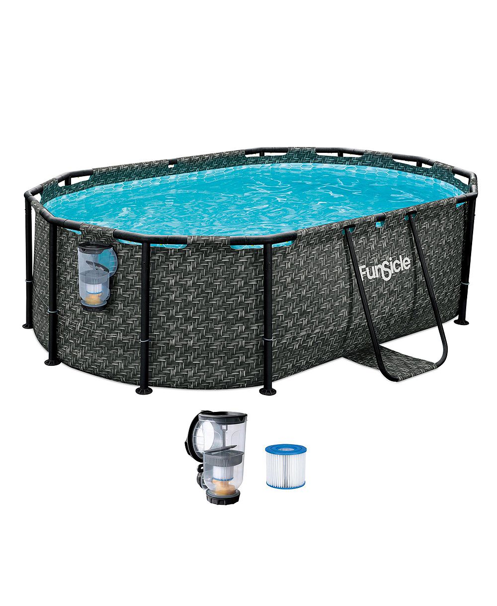 Funsicle 9'10" Oasis Designer Oval Above Ground Pool w/ Pump