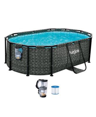 Funsicle 9'10" Oasis Designer Oval Above Ground Pool w/ Pump