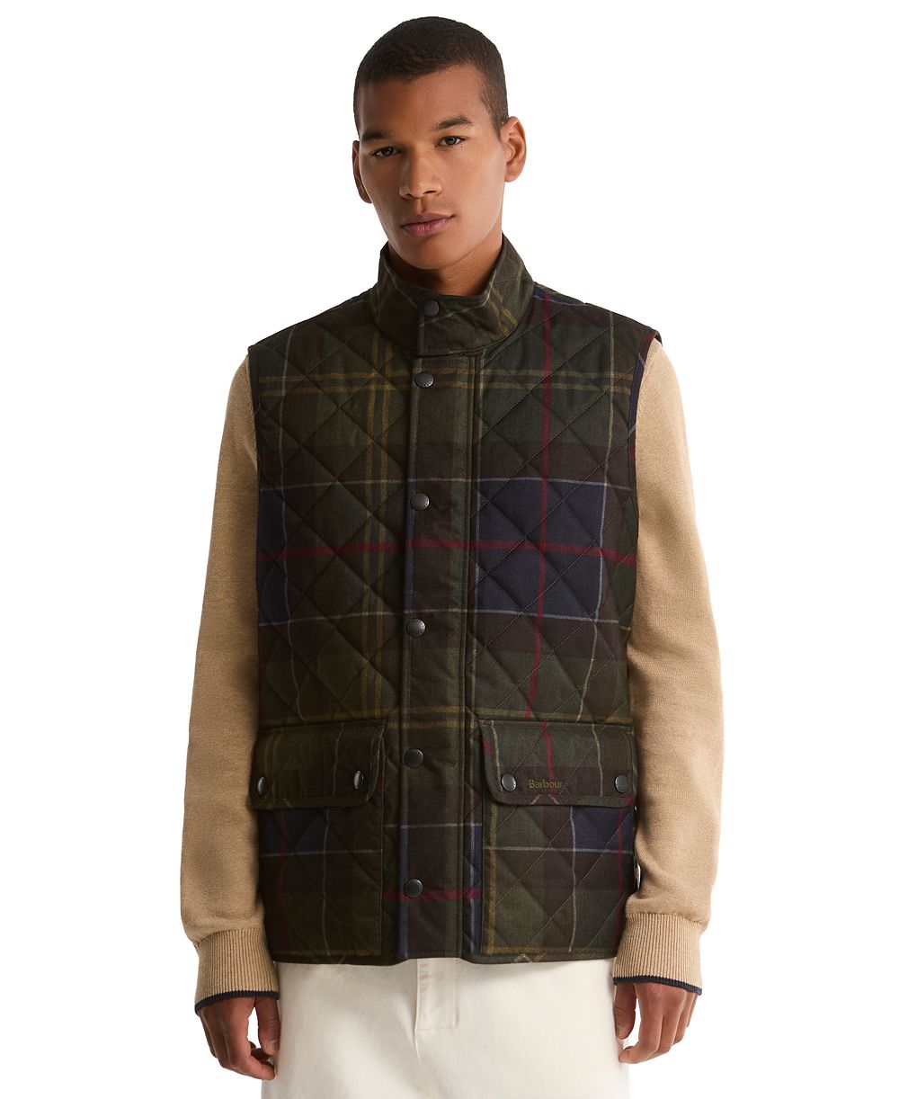 Barbour мужской стеганый жилет в тартановую клетку Lowerdale