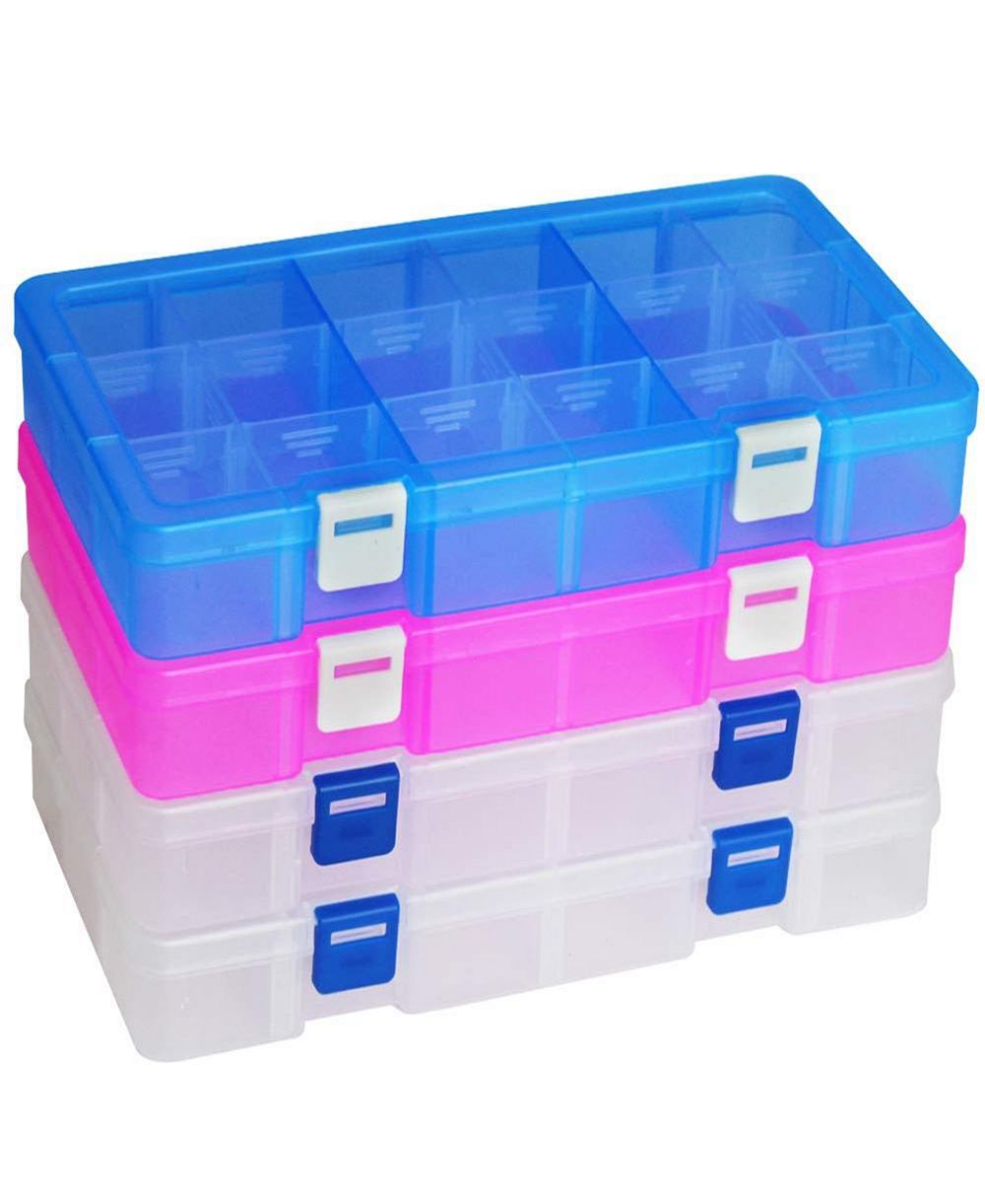 XDOVET Plastic Organizer Box Adjustable Divider Removable Grid Storage