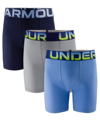 Under Armour Boy's Performance Tech Solid Boxer Briefs, 3-Pack