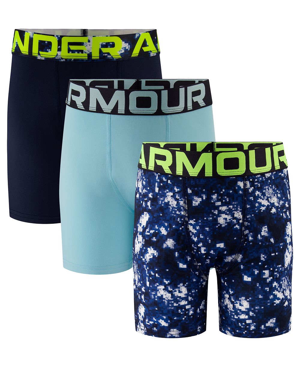 Under Armour Boy's Performance Tech Four-Way Stretch HeatGear® Boxer Briefs, 3-Pack