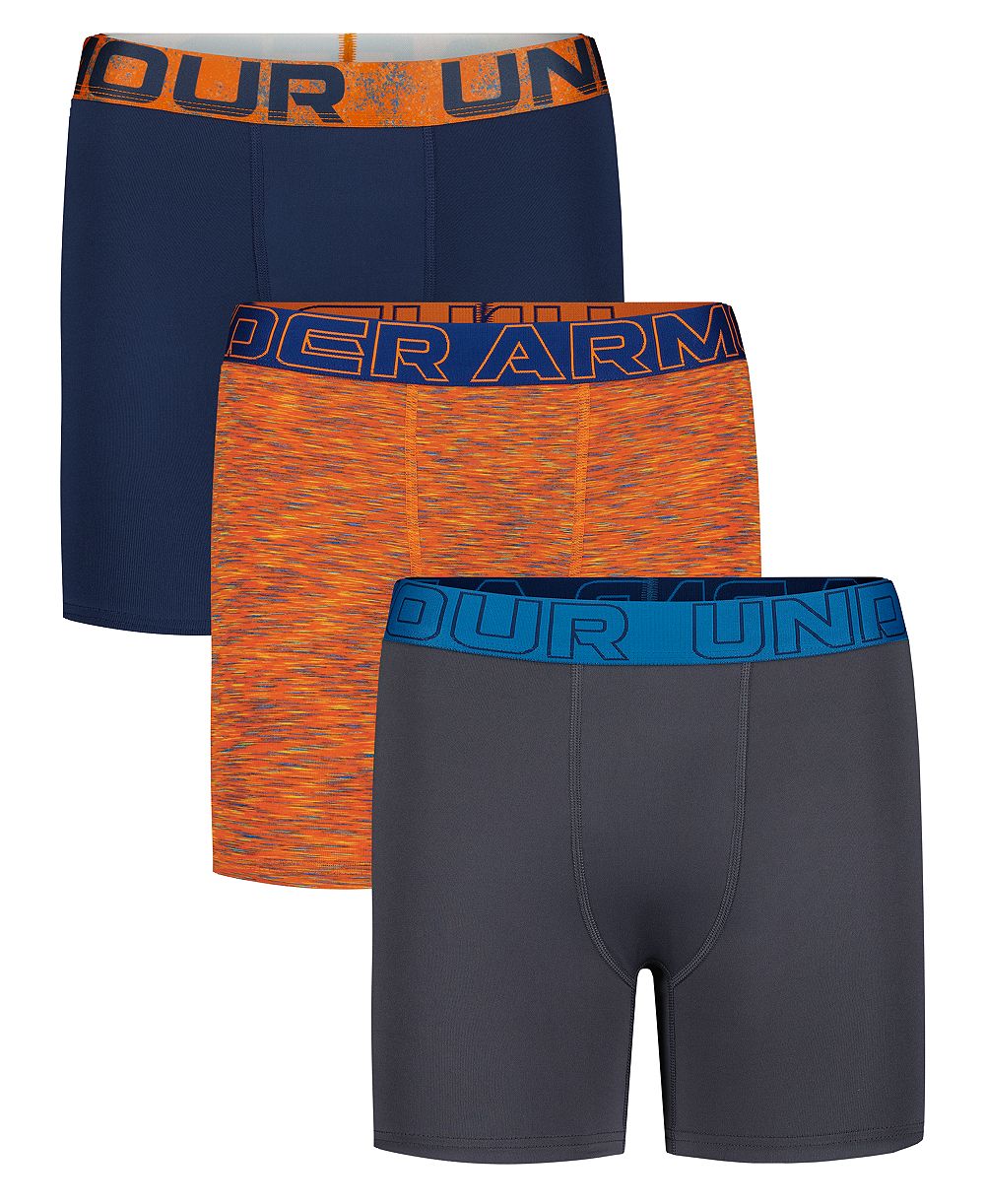 Under Armour Boy's UA Performance Tech Four-Way Stretch Boxer Briefs, 3-Pack