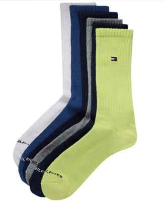 Tommy Hilfiger Men's Cushion Sole Sports Crew Socks, 6-Pack