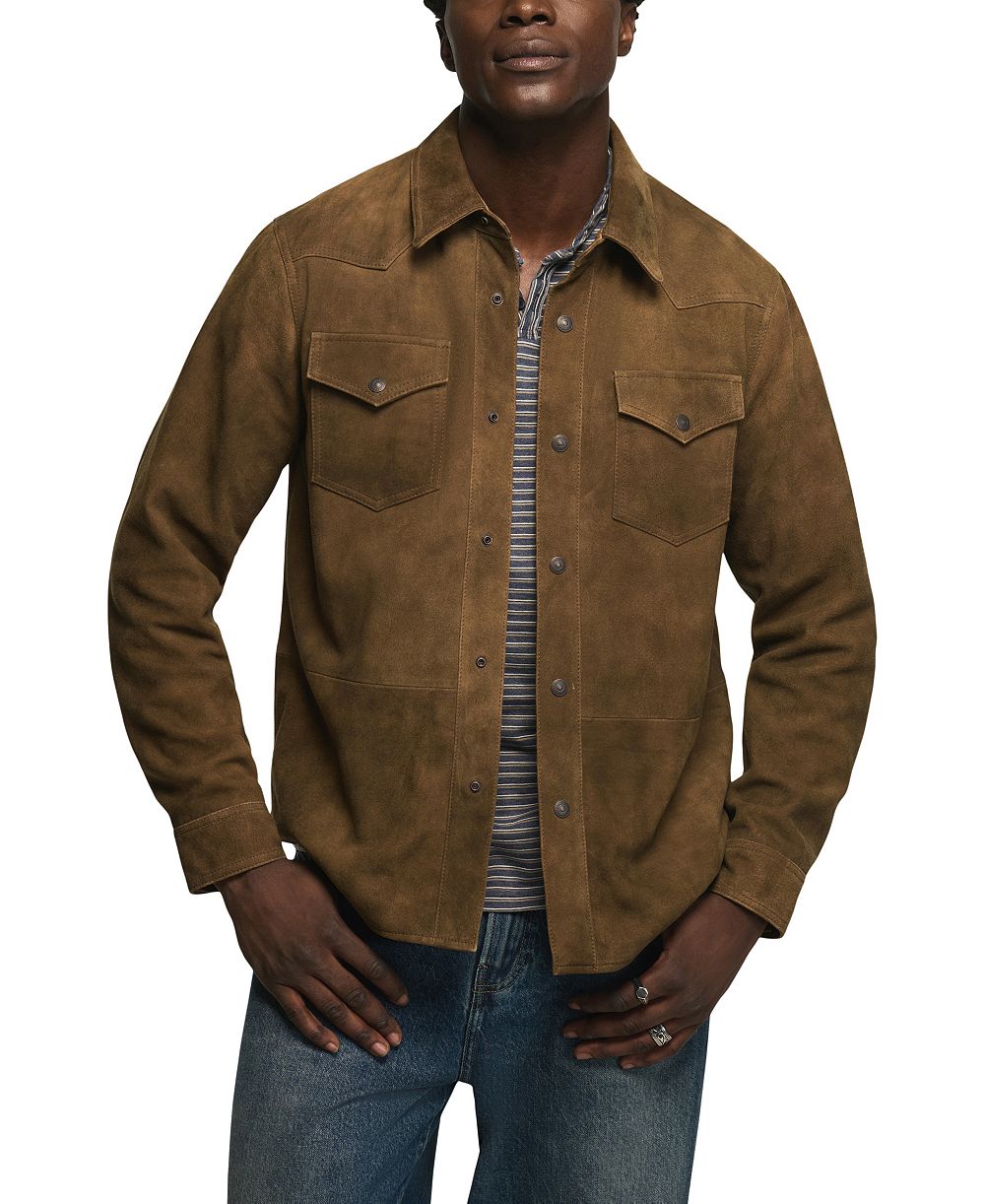 Lucky Brand Men's Suede Western Shirt Jacket