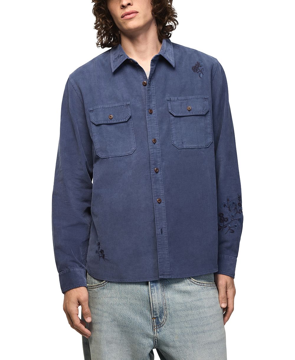Lucky Brand Men's Embroidered Corduroy Workshirt