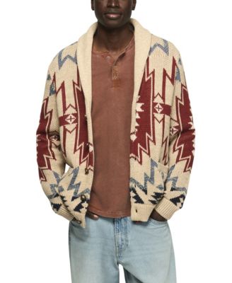 Lucky Brand Men's Southwestern Shawl Collar Cardigan Regular-Fit Sweater