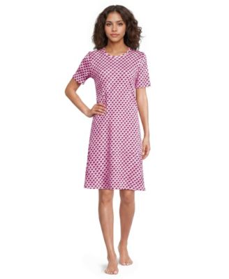 Lands' End Женская хлопковая ночная рубашка Short Sleeve