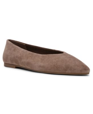 Anne Klein Women's Dakota Leather and Suede Pointed Toe Ballet Flats