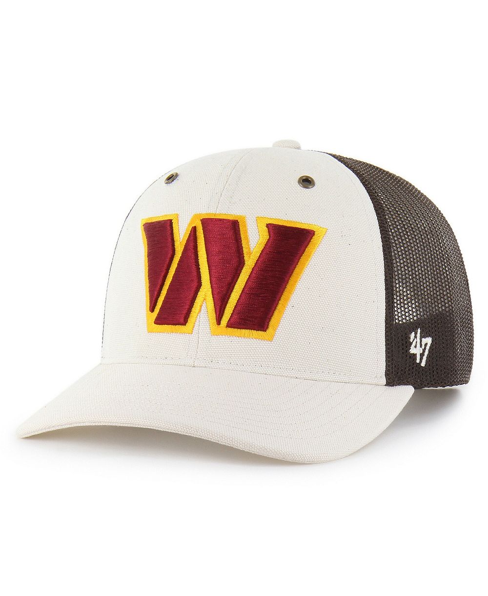 Мужская кепка Carhartt x '47 Natural/Brown Washington Commanders Undyed Trucker Adjustable Hat