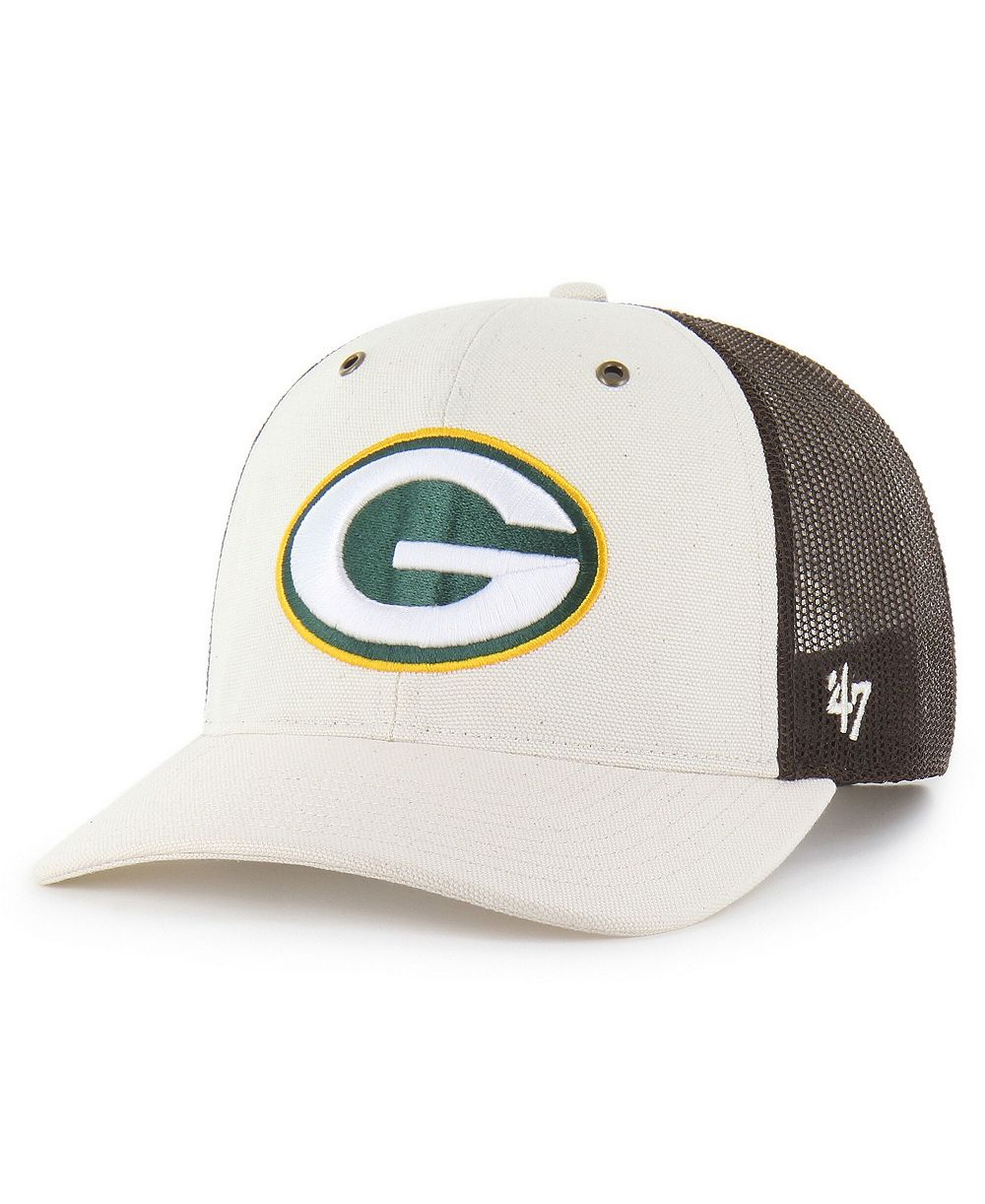 Мужская кепка Carhartt x '47 Natural/Brown Green Bay Packers Undyed Trucker Adjustable