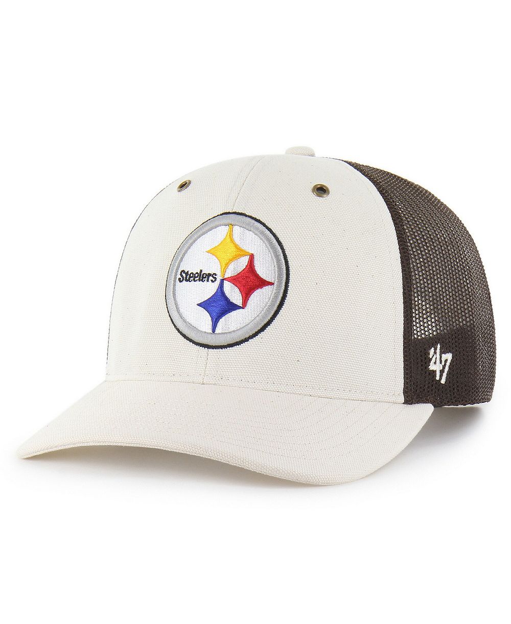 Мужская кепка Carhartt x '47 Natural/Brown Pittsburgh Steelers Undyed Trucker Adjustable