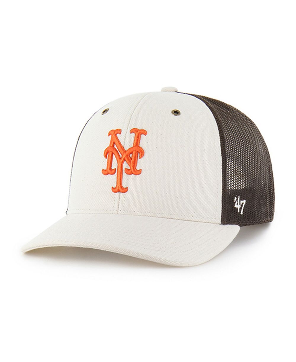 Мужская кепка Carhartt x '47 Natural/Brown New York Mets Undyed Trucker Adjustable