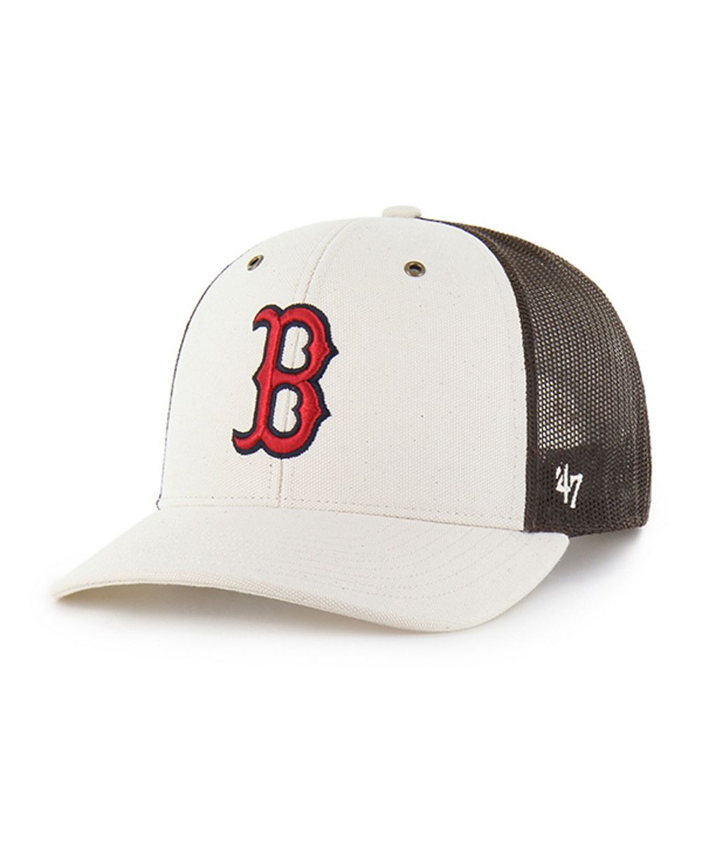 Мужская кепка Carhartt x '47 Natural/Brown Boston Red Sox Undyed Trucker Adjustable