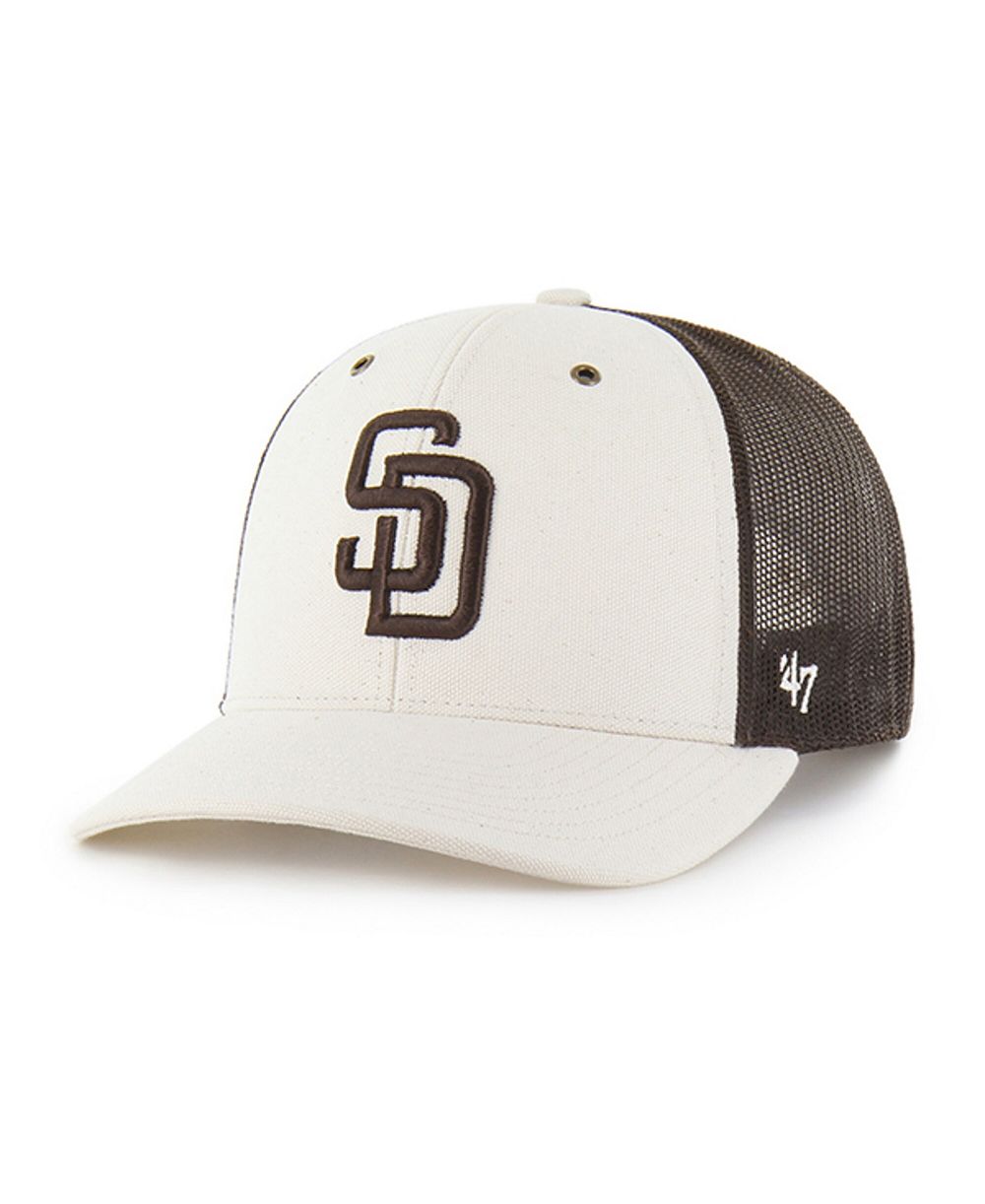 Мужская кепка Carhartt x '47 Natural/Brown San Diego Padres Undyed Trucker Adjustable Hat