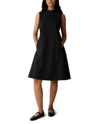 Платье A-line Eileen Fisher Petite с воротником-стойкой, без рукавов